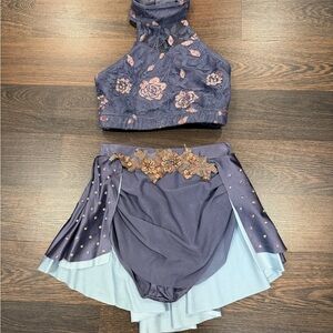 Weissman Purple and Gold Floral Dance Costume